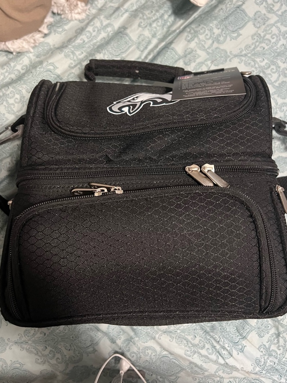 Philadelphia Eagles Black Insulated Lunch Cooler Bag - Official NFL Logo - Picture 2 of 8